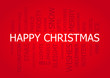Red christmas card with season words - illustration