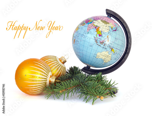 Photo: World globe and spheres World globe and spheres