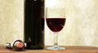 Red wine and cork closeup.