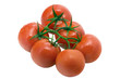 Ripe tomatoes on a white background