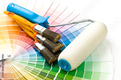 Photo: Brushes and paint-roller Brushes and paint-roller