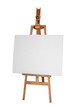 wood easel with white canvas isolated wood easel with white canvas isolated