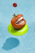 tomato on pool