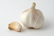 The garlic bulb and cloves