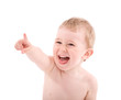 Photo: Portrait of baby pointing by finger Portrait of baby pointing by finger
