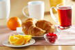 Fresh French croissant for breakfast
