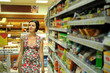 Young woman shopping in market