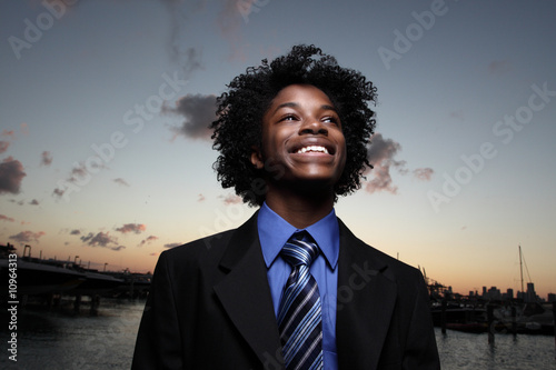 Photo: Businessman on a beautiful sunset Businessman on a beautiful sunset