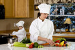 Mother and Daughter cooking family dinner