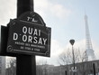Tour Eiffel et Quai d'Orsay, Paris,  France.