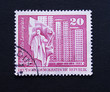 East german postage stamp with statue of lenin