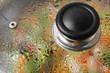 Fried vegetables on the skillet. Narrow depth of field.
