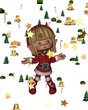 Christmas Elf with festive confetti Christmas Elf with festive confetti