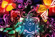 whimsical butterfly scroll