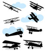 Collection of silhouettes of various planes