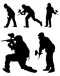 Paintball silhouettes vector Paintball silhouettes vector
