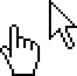 Hand and Mouse cursor pixelated Hand and Mouse cursor pixelated