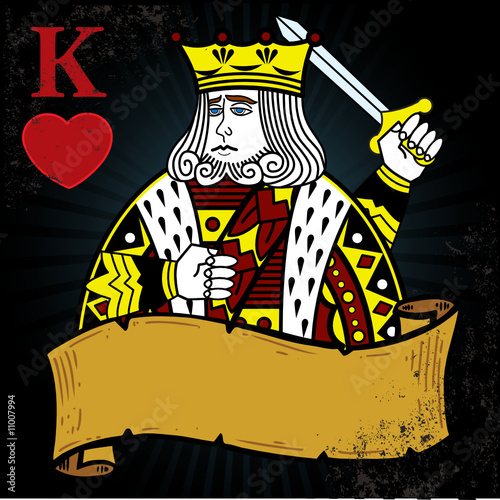 King Hearts on Photo  King Of Hearts With Banner Tattoo Style Illustration    Wingnut