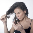 unhappy woman and hairstyle