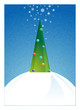 Decorated Christmas tree in the night