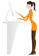 Receptionist, secretary lady, computer