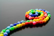 A bright color joy swirl of beads