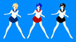 Vecteur : écolières japonaises style manga écolières japonaises style manga
