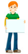 Teen holding Blank Cardboard