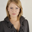 perfect face of young serious blond attractive woman perfect face of young serious blond attractive woman