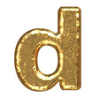 Golden font. Letter 'd'.Lower case.