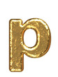 Golden font. Letter 'p'.Lower case.