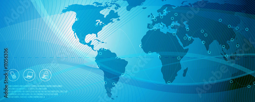 Illustration: Globale Kommunikation-blau Globale Kommunikation-blau