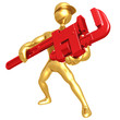 Holding A Giant Pipe Wrench