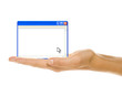 Foto: computer window held in hand computer window held in hand