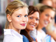 Education - Students standing and smiling in line