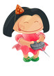 The girl plays