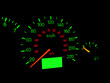 Close up of car dashboard gauges at night. Close up of car dashboard gauges at night.