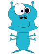 Blue Alien Cartoon - Isolated on white