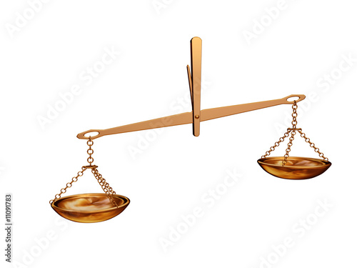 Illustration: golden balance isolated on white golden balance isolated on white