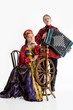 Woman And Man Playing And Singing