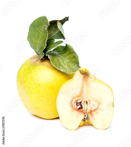 Quince on white background