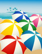 canvas print picture Umbrellas on the beach