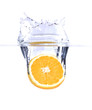 fresh orange splashing into water fresh orange splashing into water