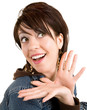 Woman Pleasantly Surprised about Something