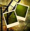 grunge artistic background with polaroid frames