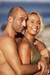 happy couple at the ocean