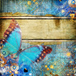 Vintage abstraction with butterfly
