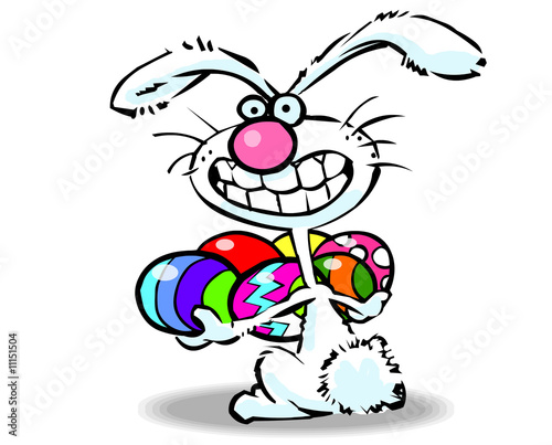 happy easter bunny cartoon. Vector cartoon easter bunny 05
