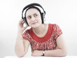 asian woman of indian origin with headphones
