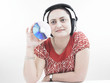 asian woman of indian origin with headphones
